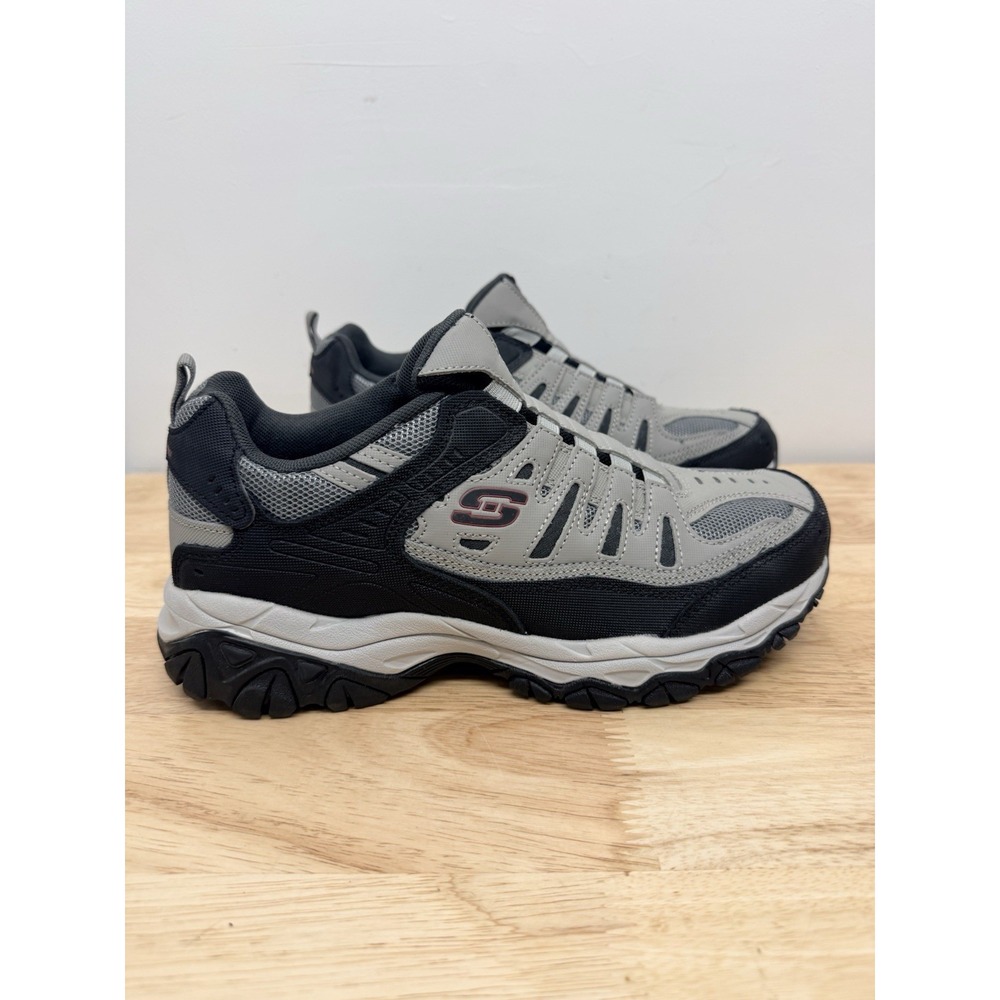 Skechers Afterburn Wonted Sneakers Men's 8.5 Gray Black Memory Foam Slip On #69